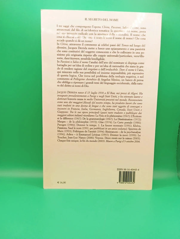 Jacques Derrida - Il segreto del nome