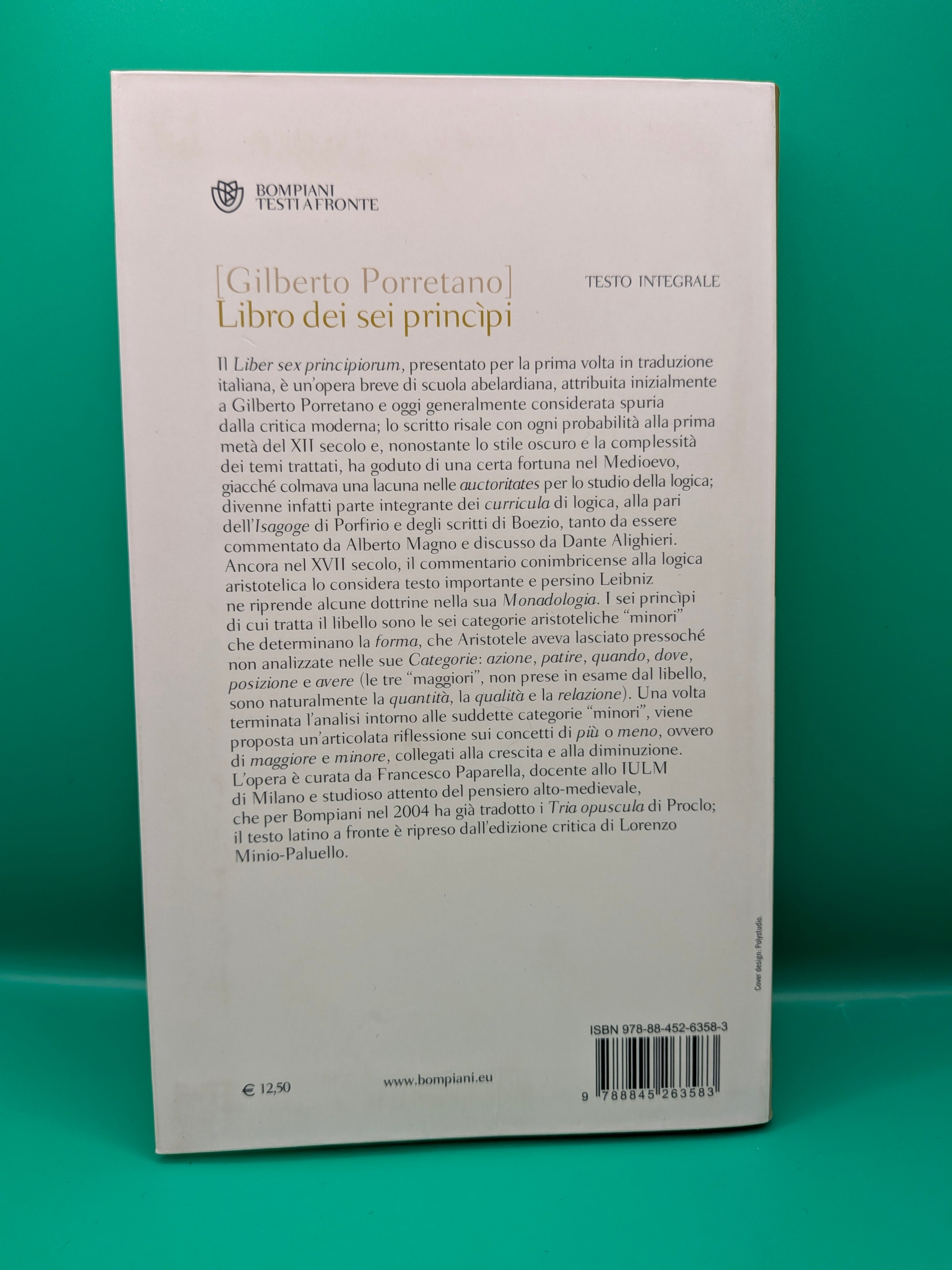 Gilberto Porretano - Libro dei sei principi Bompiani